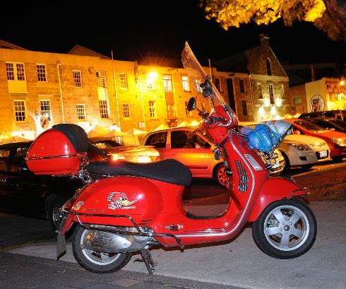 On the road: Robin has taken his Vespa as far as Tasmania.