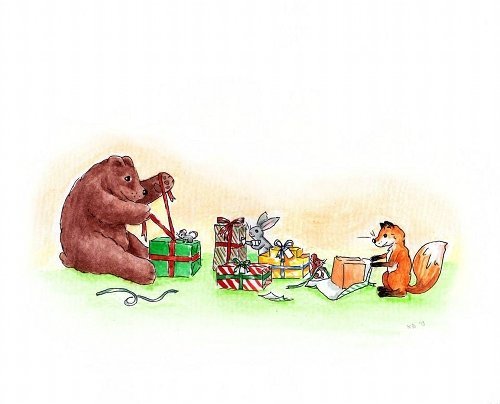 wrapping the presents